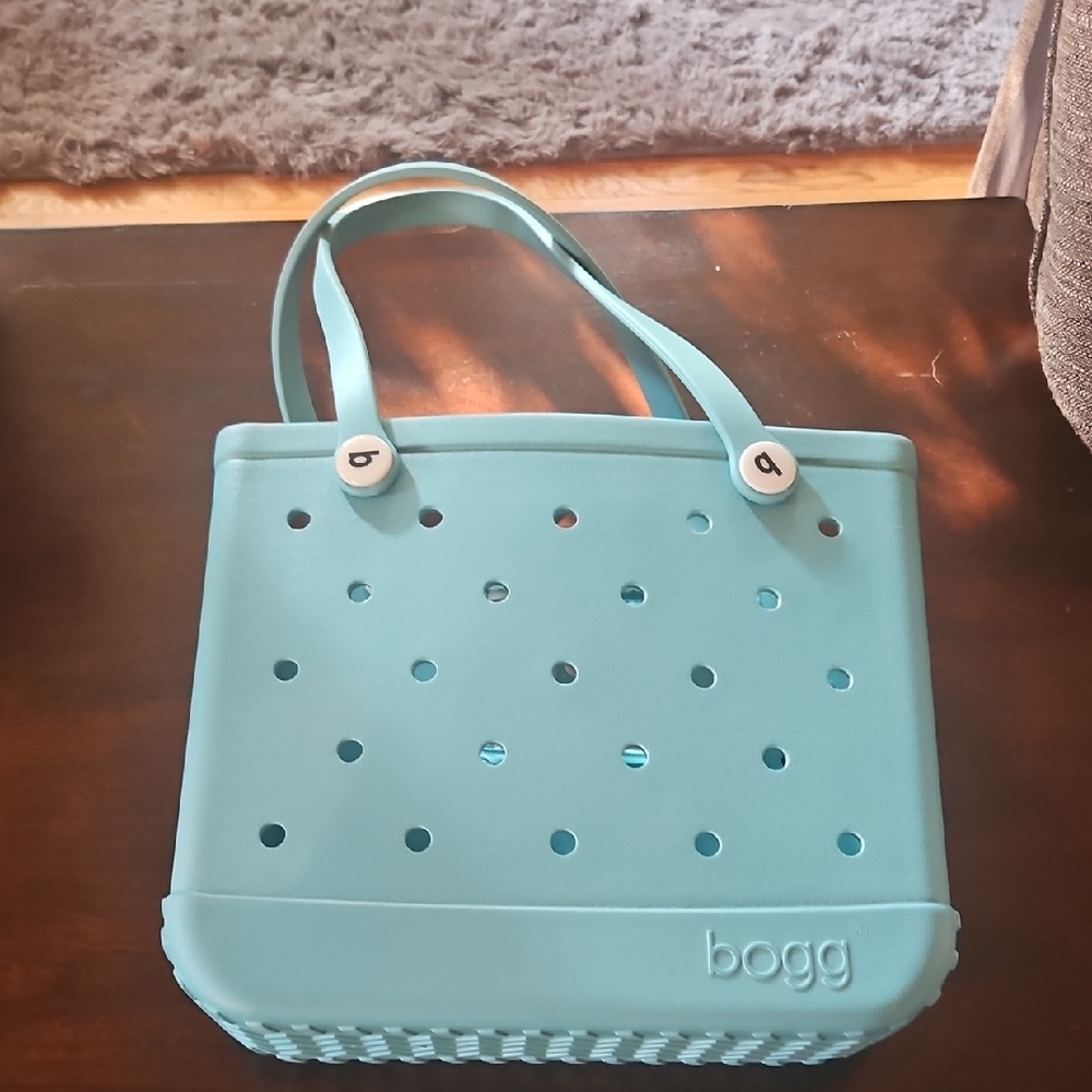 Blue Tote Bag with Modern Perforated Design